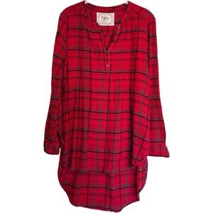 Anthropologie Holding Horses Half Penny Tunic Size XS Red Plaid Casual